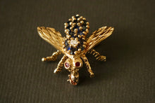 Load image into Gallery viewer, 18k Diamond and Sapphire Herbert Rosenthal Bee Brooch - 