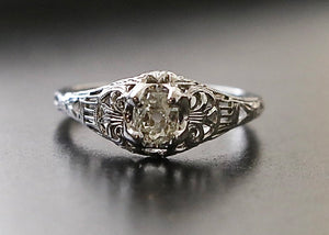 Retro Orange Blossom Diamond Engagement Ring in 14k Yellow Gold - Filigree  Jewelers