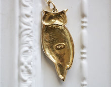 Load image into Gallery viewer, 18k Gold Owl Vintage Pendant with Chain