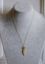 Load image into Gallery viewer, 18k Gold Owl Vintage Pendant with Chain