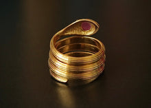 Load image into Gallery viewer, 18k Lalaounis Snake Ring with Ruby Cabochon - Jewelry