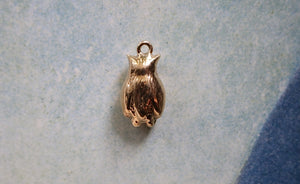 18k Owl Charm - Vintage jewelry