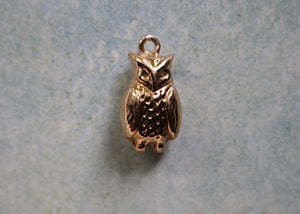 18k Owl Charm - Vintage jewelry