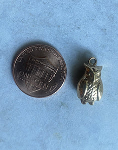 18k Owl Charm - Vintage jewelry