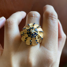 Load image into Gallery viewer, 1960s 18k Sapphire &amp; Diamond Dome Ring