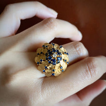 Load image into Gallery viewer, 1960s 18k Sapphire &amp; Diamond Dome Ring