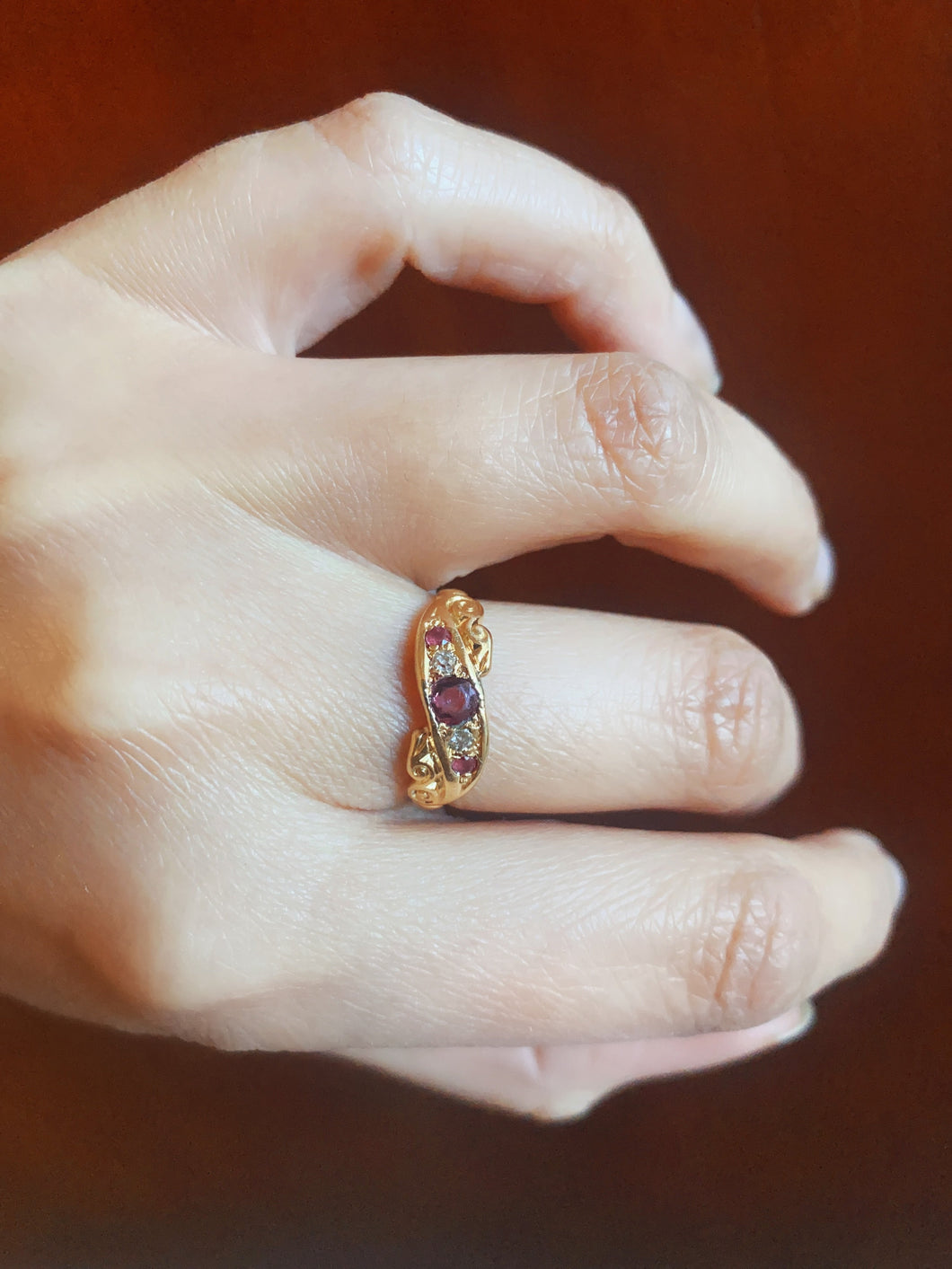 Antique 18k Gold Ruby and Diamond Ring