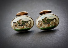 Load image into Gallery viewer, Art Deco “Bugatti” Enamel Cufflinks