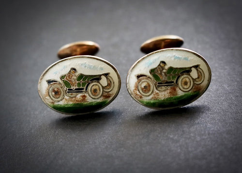 Art Deco “Bugatti” Enamel Cufflinks