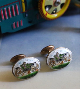 Art Deco “Bugatti” Enamel Cufflinks