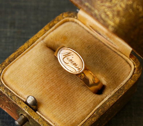 Circa 1901 18k Gold Swedish Minne Ring