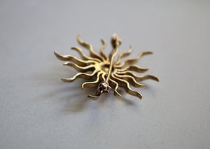 Circa 1910’s 14k and 12k Gold Celestial Vintage Brooch - 