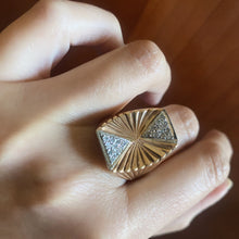 Load image into Gallery viewer, Circa 30s-40s 14k Rose Gold and Diamond Sunburst Ring