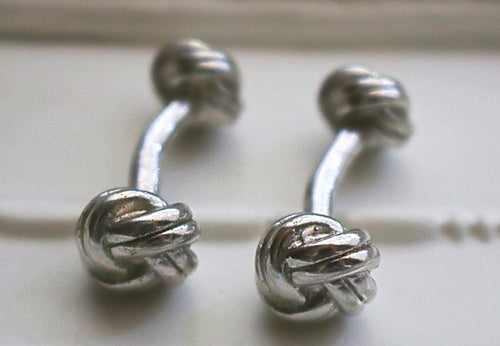 Classic Sterling Silver “Double Knot” Cufflinks