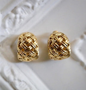 Jean Vitau 18k Huggie Clip On Earrings