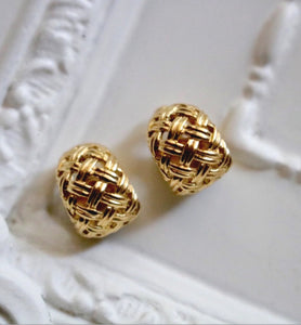 Jean Vitau 18k Huggie Clip On Earrings