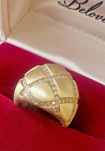 18k Gold & Diamond Bombé Ring by Le Triomphe