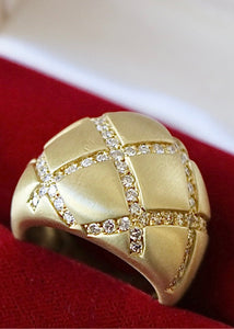 18k Gold & Diamond Bombé Ring by Le Triomphe