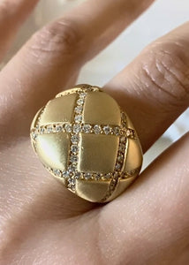 18k Gold & Diamond Bombé Ring by Le Triomphe