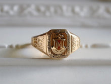 Load image into Gallery viewer, Ms. B’s 1933 10k Gold and Enamel Class Ring