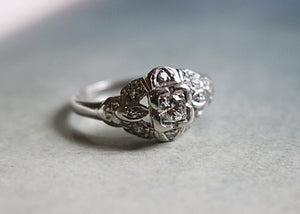 Platinum and Diamond Vintage Ring - Fine Jewelry