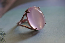 Load image into Gallery viewer, Rose Quartz Cabochon Ring set in 14k Gold