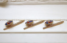 Load image into Gallery viewer, Stunning 14k and 18k Gold and Guilloché Enamel Cufflinks and Shirt Studs