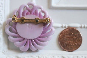 Toshikane Porcelain Chrysanthemum Brooch