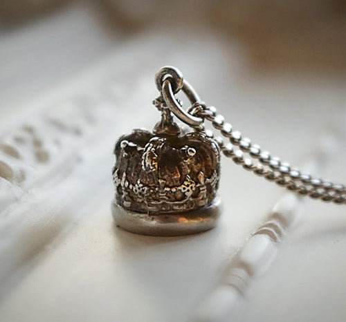 Victorian Era Sterling Silver Crown Pendant