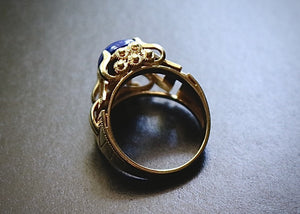 Vintage 18k Gold and Lapis Lazuli Ring - Fine Jewelry