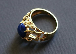 Vintage 18k Gold and Lapis Lazuli Ring - Fine Jewelry