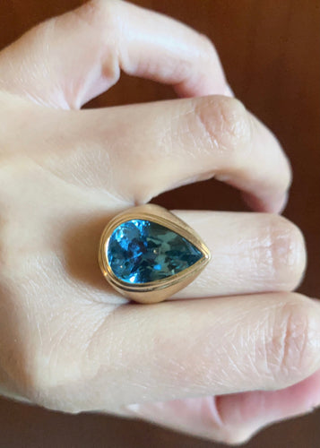 Vintage 18k Gold and Topaz Ring by Burle Marx Ring