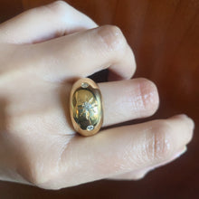 Load image into Gallery viewer, Vintage 18k Gold Diamond Starbust Bombe Ring