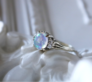 Crystal Opal and 14k Gold Vintage Ring