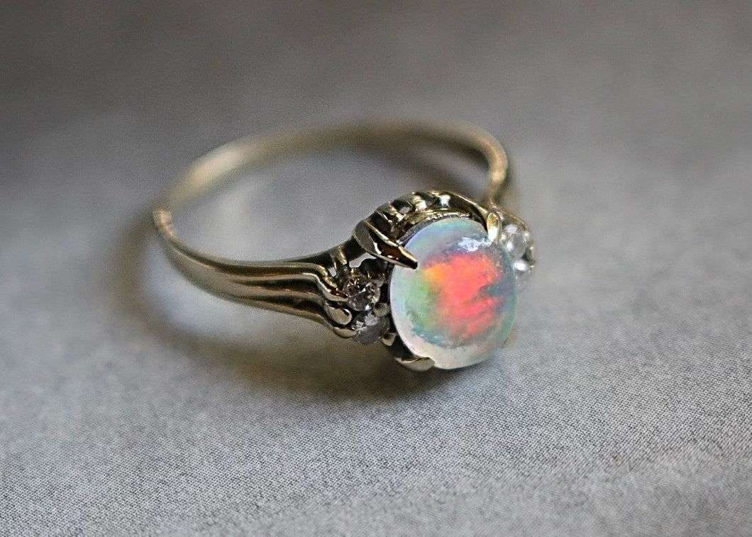 3.25ct Black Opal and Diamond Ring | First State Auctions Singapore